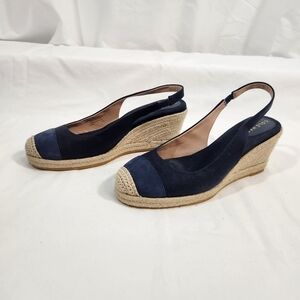 Cole Haan Navy Wedge Espadrilles Size 10.5